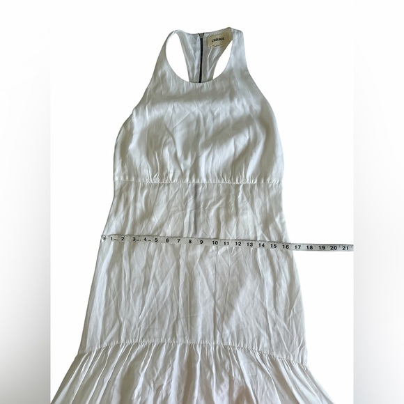 L’AGENCE White Halter Maxi Dress Size 4 | Cupro Cotton Blend | Elegant Racerback - Picture 7 of 8